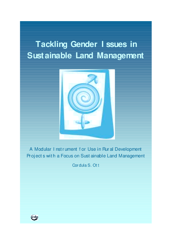(PDF) Tackling Gender Issues in Sustainable Land Management