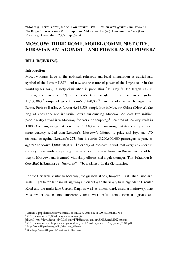 Third Rome, model Eurasian antagonist no-power?