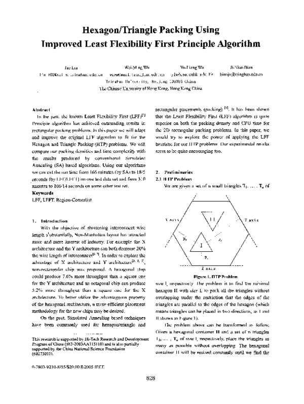 (PDF) Hexagon/Triangle Packing Using Improved Least Flexibility First ...