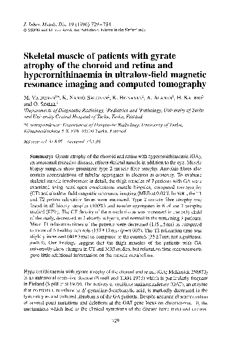 (PDF) Skeletal muscle of patients with gyrate atrophy of the choroid ...