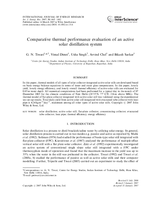 Solar water distiller project report image