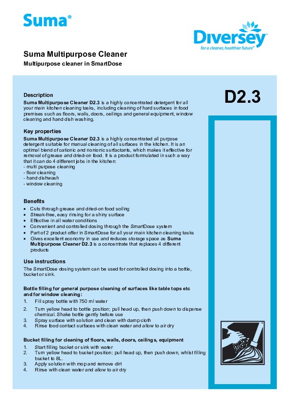 (PDF) D2.3 Suma Multipurpose Cleaner Multipurpose cleaner in SmartDose