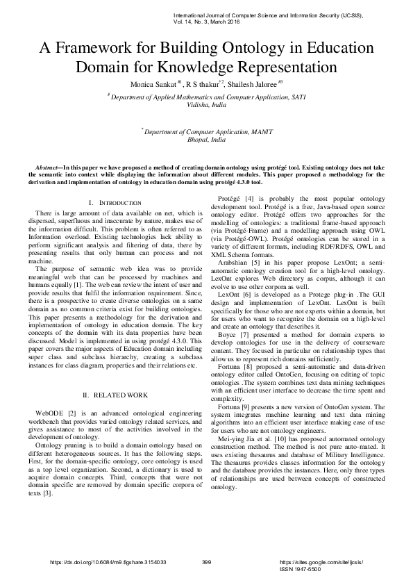 (PDF) A Framework for Building Ontology in Education Domain for ...