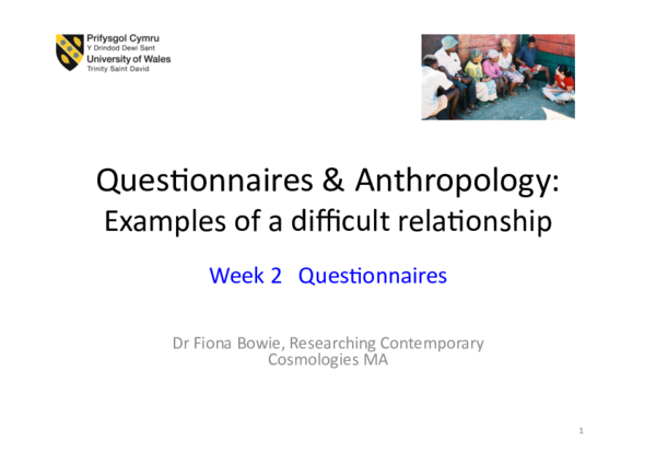 (PDF) Researching Contemporary Cosmologies - Questionnaires and ...