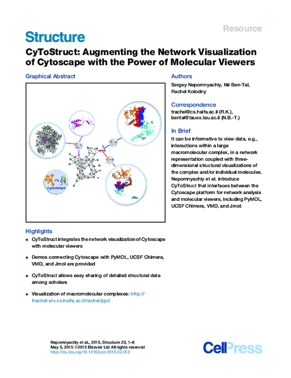 (PDF) CyToStruct: Augmenting the Network Visualization of Cytoscape ...