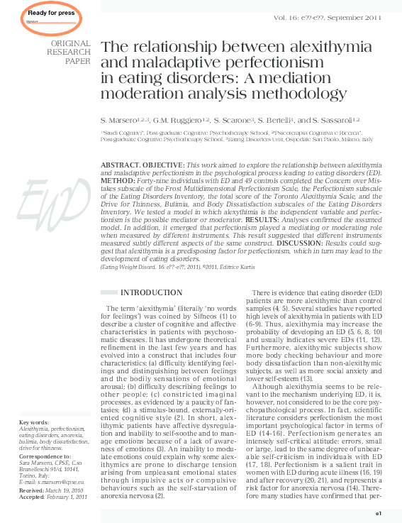 (PDF) The relationship between alexithymia and maladaptive ...