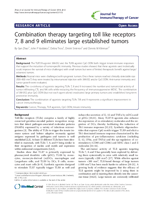 (PDF) Combination therapy targeting toll like receptors 7, 8 and 9 ...