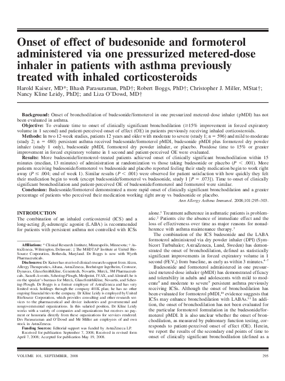 (PDF) Onset of effect of budesonide and formoterol administered via one ...