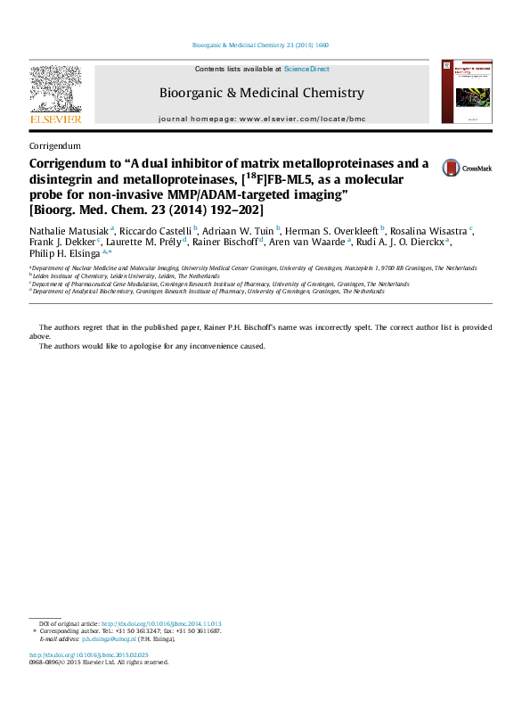 (PDF) Corrigendum to “A dual inhibitor of matrix metalloproteinases and ...