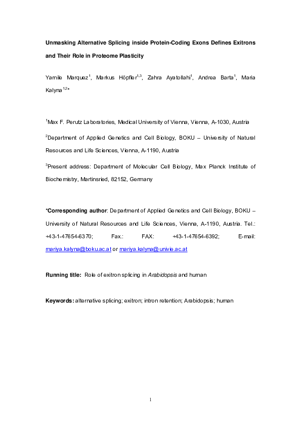 (PDF) Unmasking alternative splicing inside protein-coding exons ...