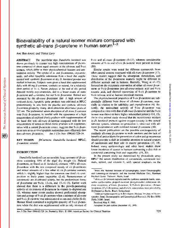 (PDF) Bioavailability of a natural isomer mixture compared with