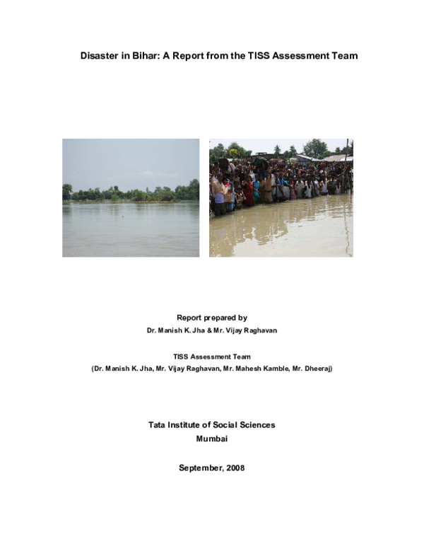 (PDF) Disaster in Bihar: A Report from the TISS Assessment Team Report ...