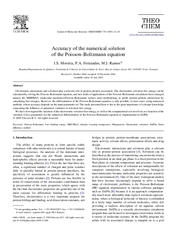 (PDF) Accuracy of the numerical solution of the Poisson-Boltzmann equation