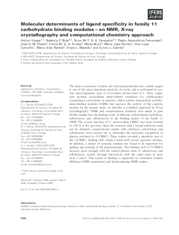 (PDF) Molecular determinants of ligand specificity in family 11 ...