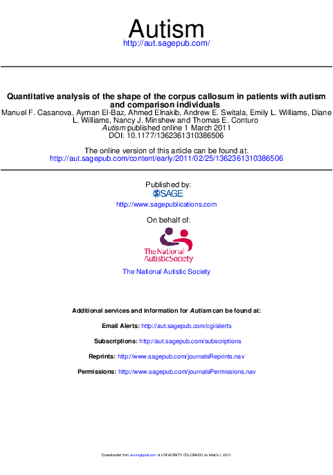 (PDF) Quantitative analysis of the shape of the corpus callosum in ...