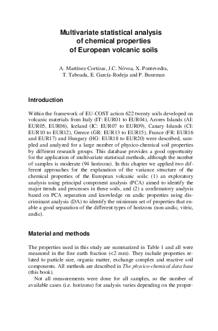 (PDF) Multivariate statistical analysis of reference volcanic European ...