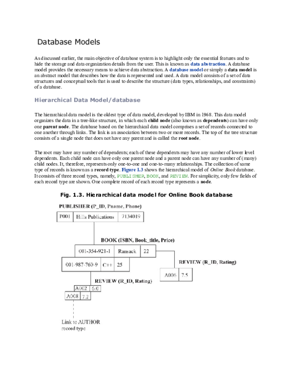 (DOC) Database Models