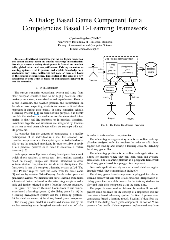 (PDF) A dialog based game component for a competencies based e-learning ...