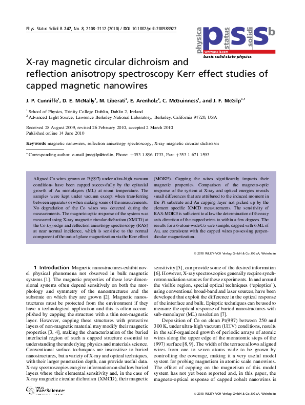 (PDF) Xray circular dichroism and reflection anisotropy