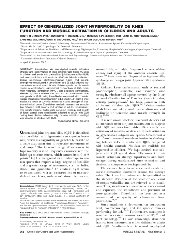 (PDF) Effect of generalized joint hypermobility on knee function and ...