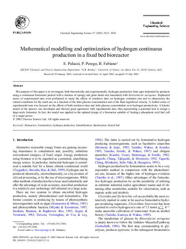 (PDF) Mathematical modelling and optimization of hydrogen continuous ...