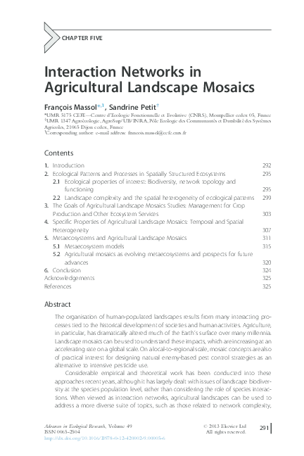 Interaction networks in agricultural landscape mosaics