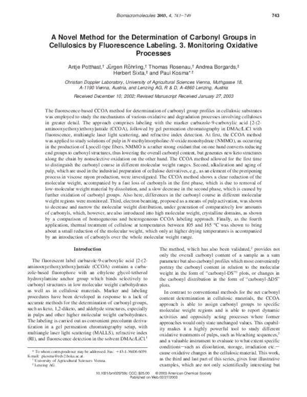 (PDF) A Novel Method for the Determination of Carbonyl Groups in ...