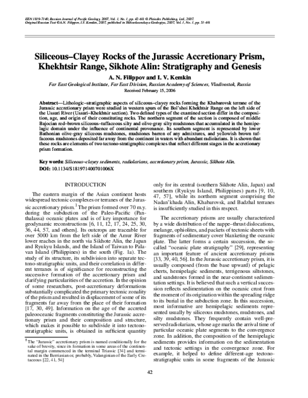 (PDF) Siliceous-Clayey Rocks of the Jurassic Accretionary Prism ...