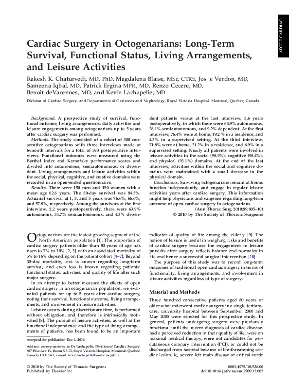 (PDF) Functional Quality of Life Following Open Valve Surgery in High ...