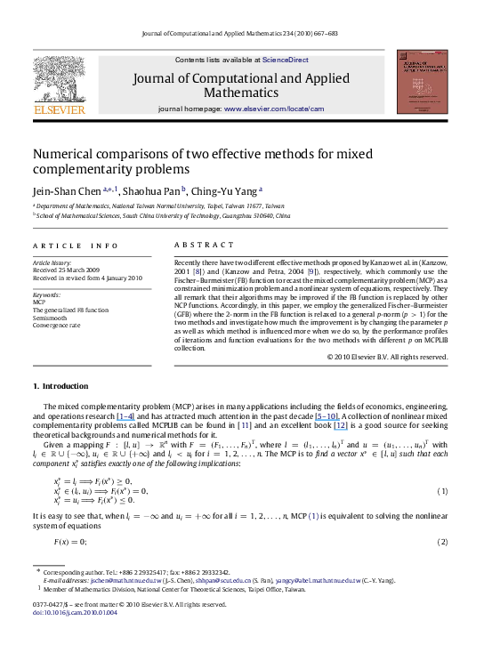 (PDF) Numerical comparisons of two effective methods for mixed ...