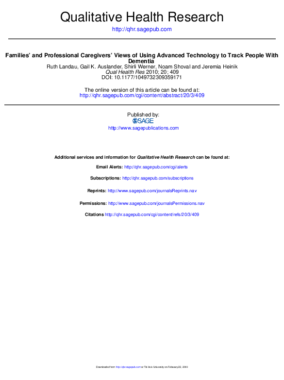 (PDF) Families' and Professional Caregivers' Views of Using Advanced