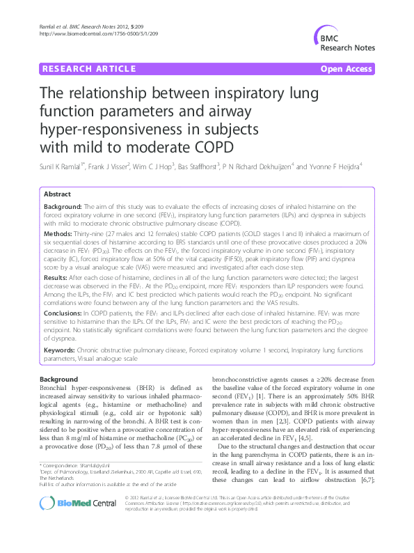 (PDF) The relationship between inspiratory lung function parameters and ...