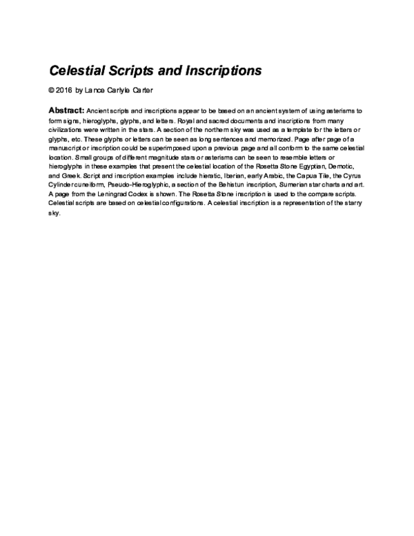 (PDF) Celestial Scripts and Inscriptions