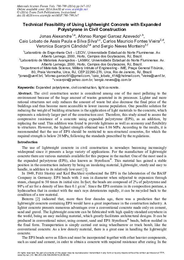 (PDF) Technical Feasibility of Using Lightweight Concrete with Expanded ...