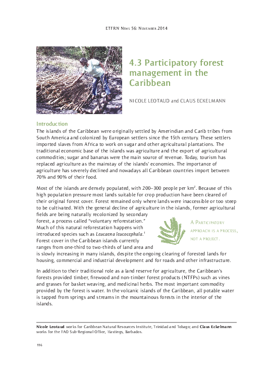 (PDF) Participatory forest management in the Caribbean