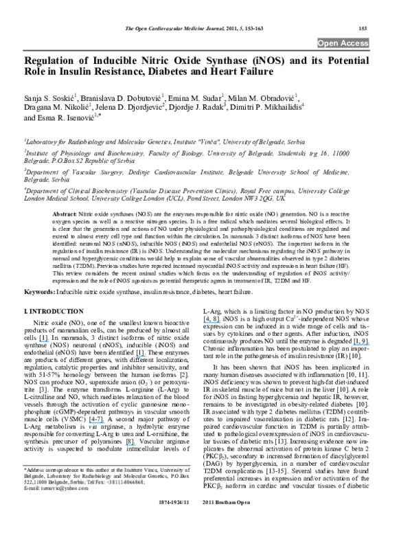 (PDF) Regulation of Inducible Nitric Oxide Synthase (iNOS) and its ...