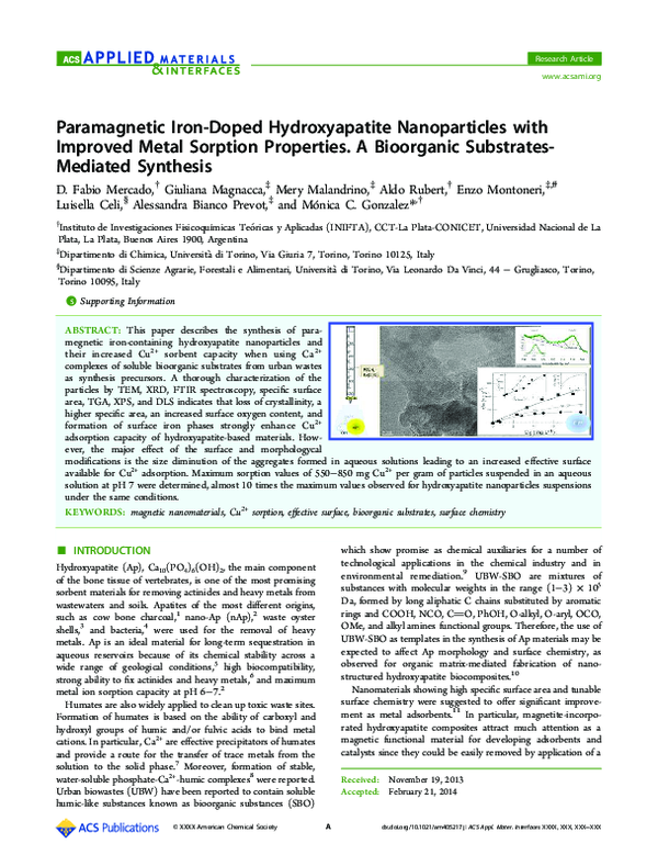 (PDF) Paramagnetic Iron-Doped Hydroxyapatite Nanoparticles with ...