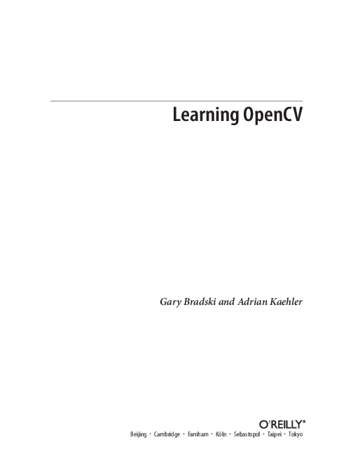 (PDF) Learning OpenCV