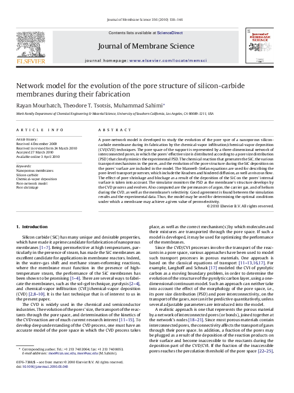 (PDF) Network model for the evolution of the pore structure of silicon ...