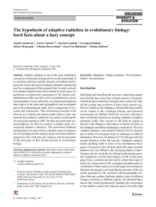 Adaptive radiation pdf image