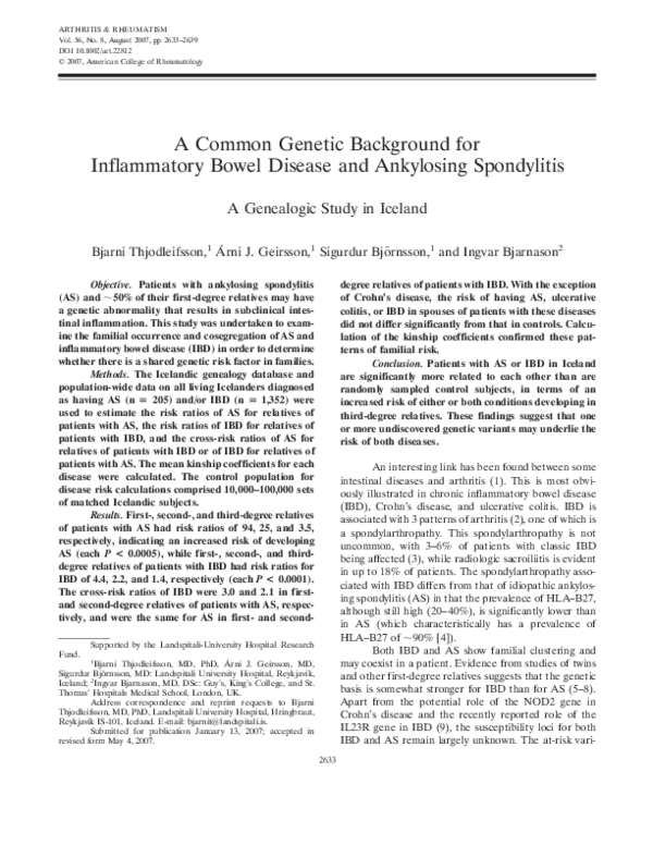 (PDF) A common background for inflammatory bowel disease and