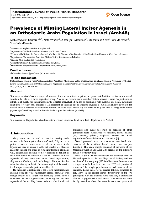 agenesia dentale genetica arabians