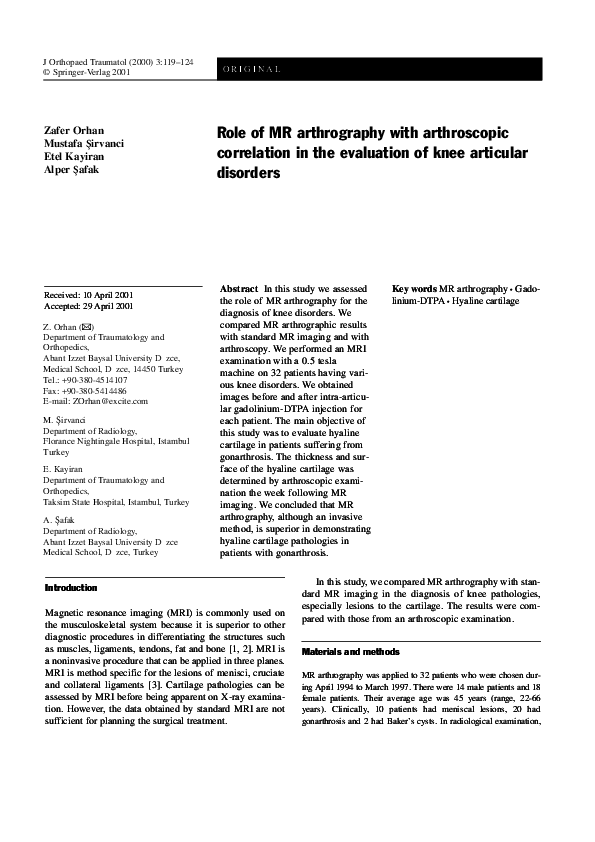 (PDF) Role of MR arthrography with arthroscopic correlation in the ...
