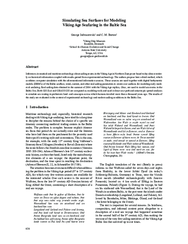 Simulating sea surfaces for modeling Viking Age seafaring in the Baltic Sea