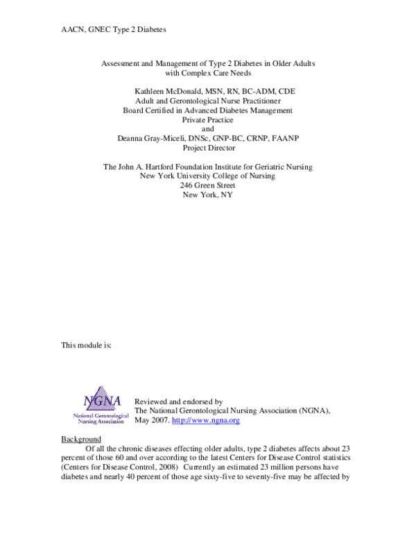 (PDF) Assessment and Management of Type 2 Diabetes in Older Adults with ...