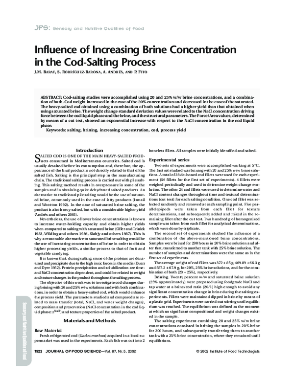 (PDF) Influence of Increasing Brine Concentration in the Cod-Salting ...