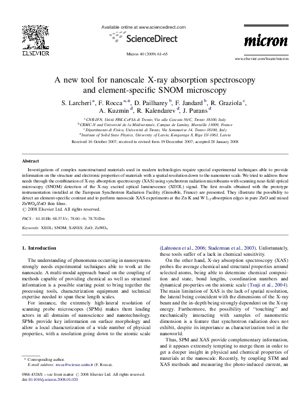 (PDF) A new tool for nanoscale X-ray absorption spectroscopy and ...