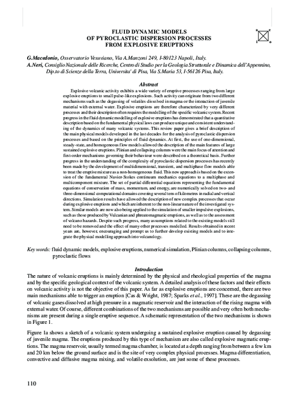 (PDF) Fluid dynamic models of pyroclastic dispersion processes from ...