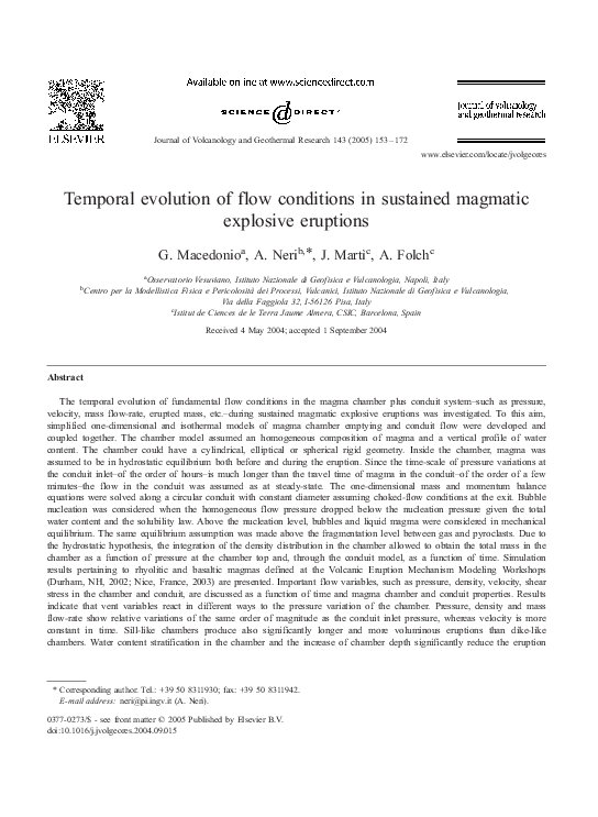 (PDF) Temporal evolution of flow conditions in sustained magmatic ...