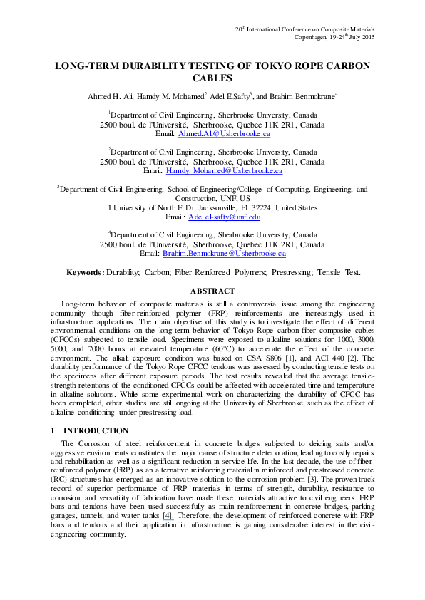 (PDF) Long-Term Durability Testing of Tokyo Rope Carbon Cables